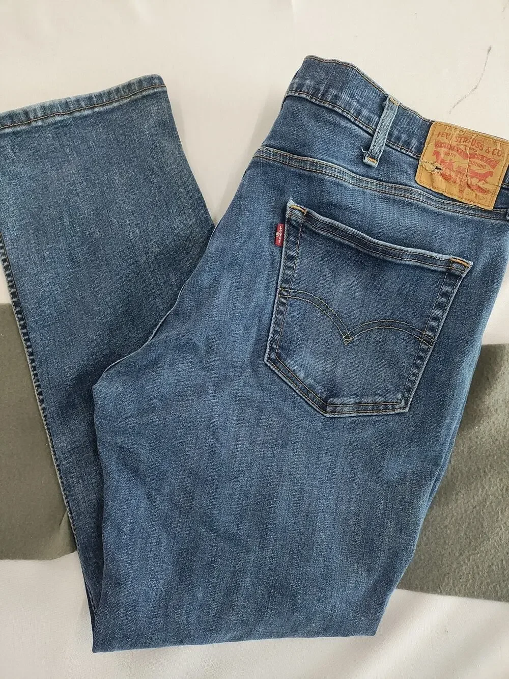 Levis 511 Jeans Mens 38x30 Blue Slim Fit Straight Leg Stretch Denim Dark Wash